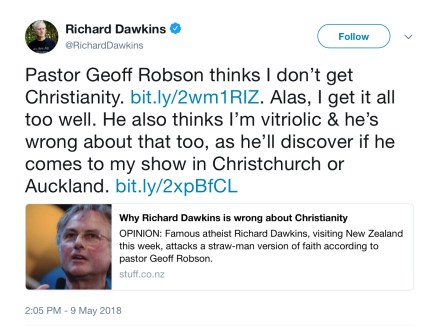 Dawkins Tweet